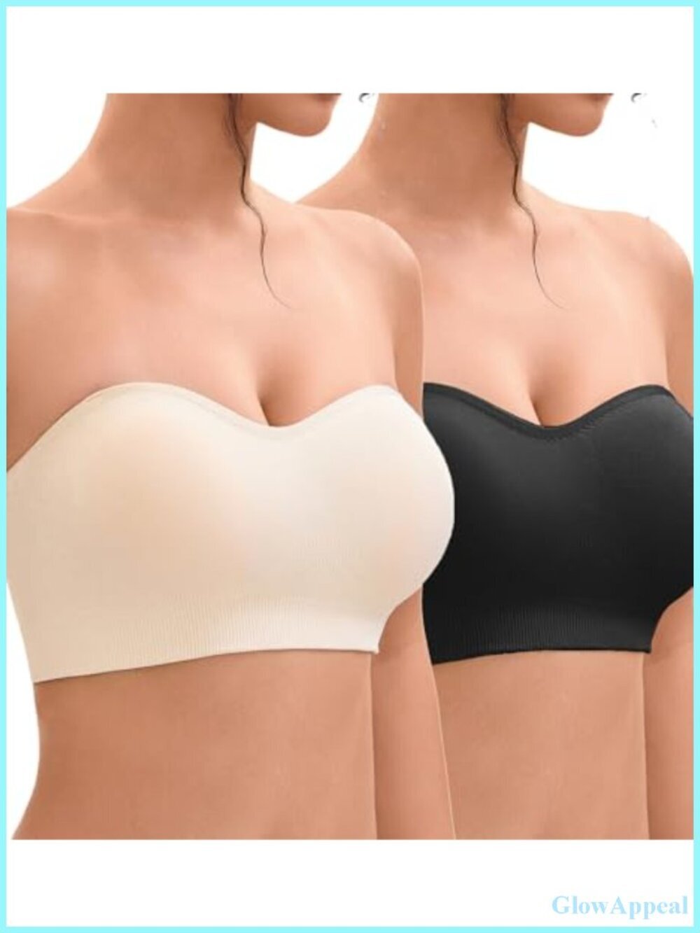 Strapless Push-Up Bandeau Bra, Seamless Wirefree Padded Tube Top, Convertible